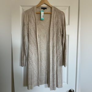 Love Ellie Cheril Pointelle Duster Cardigan, Size Large. New with tags